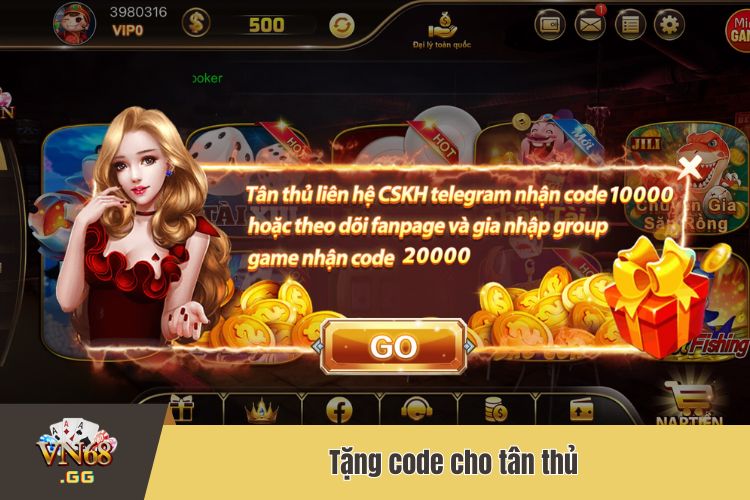 Tân thủ tham gia chuỗi sự kiện, nhận ngay code khủng tại VN68